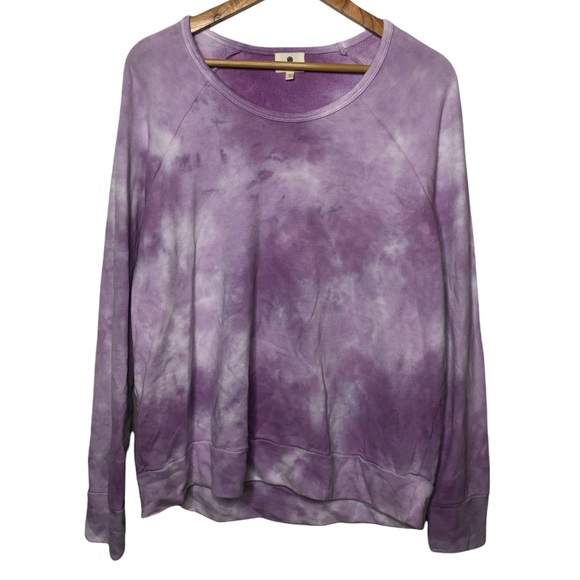Sundry Lilac Tie Dye Crew Neck Pullover Sweatshirt 2 Medium / 3 Large NEW - Picture 2 of 12